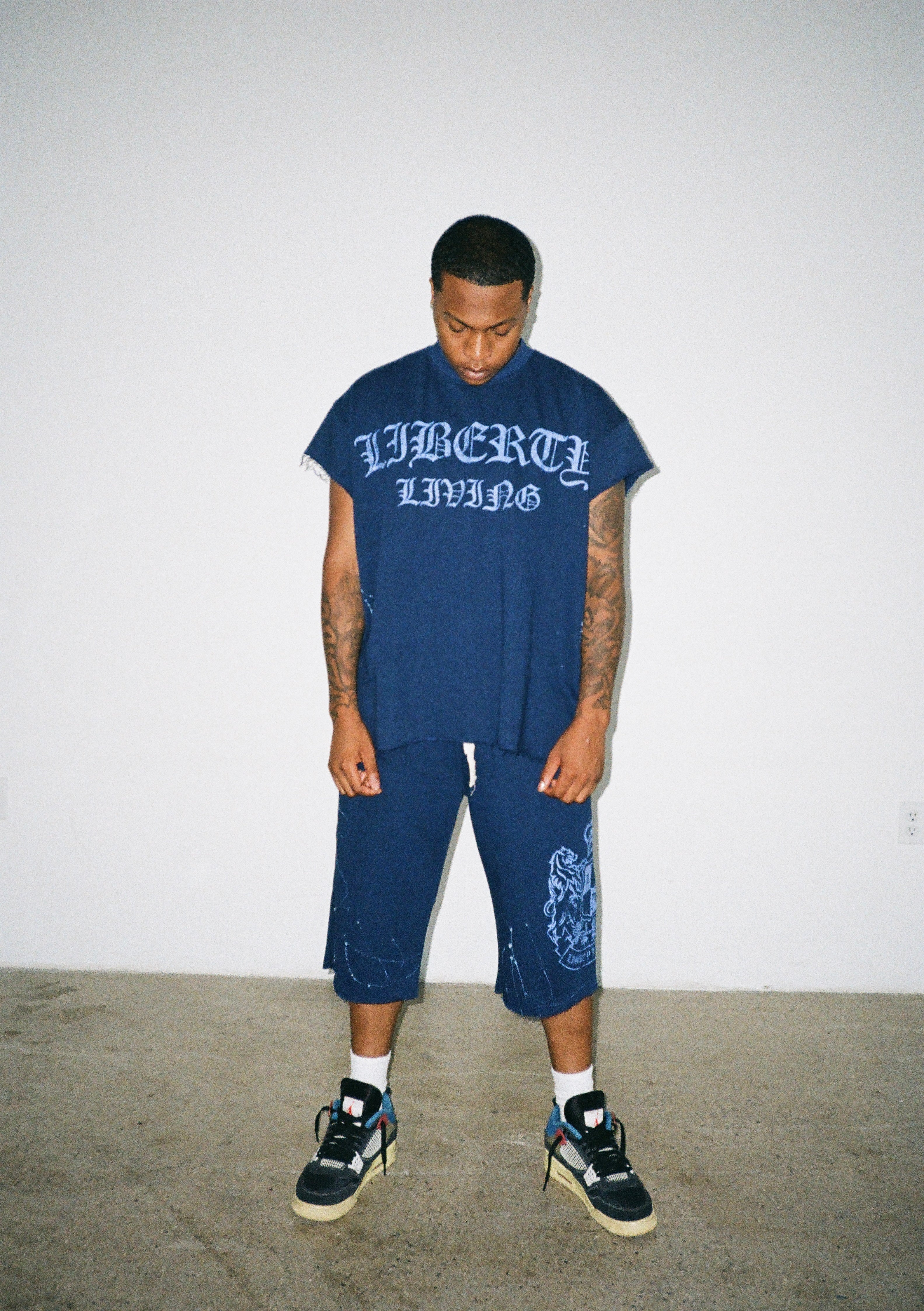 BLUE 3/4 SHORTS